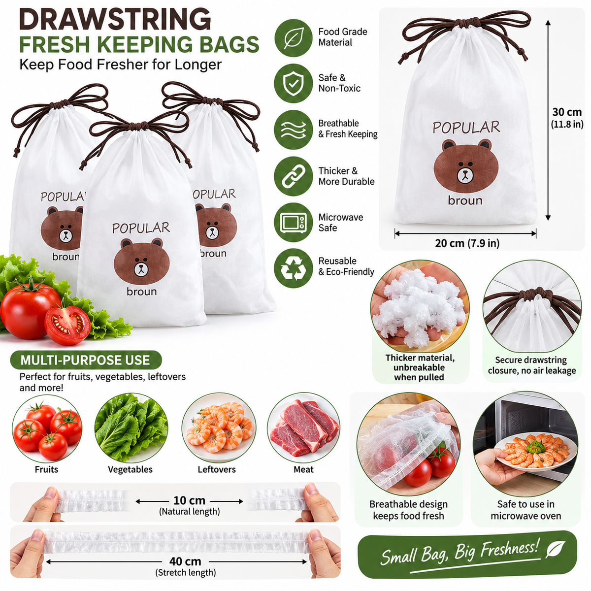 100-Pack of Stretchable Plastic Bowl Covers for Food Storage