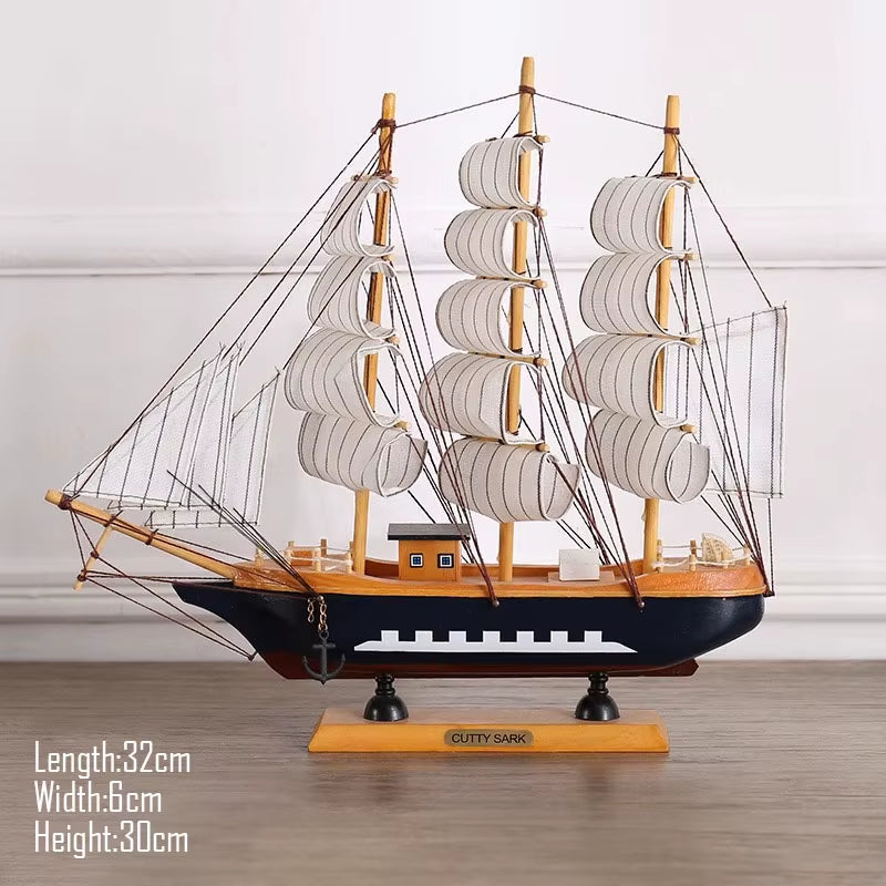 Simulation Pirate Boat Room Ornaments,Handmade Wooden Ship,Home Decoration,Study Office Decoration,Children'S Day,Birthday Gift