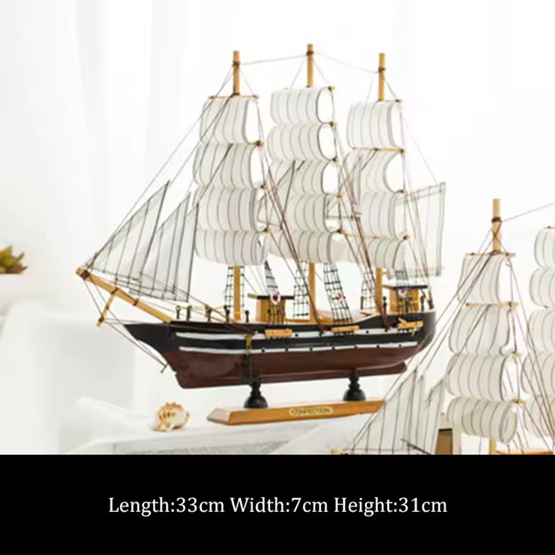 Simulation Pirate Boat Room Ornaments,Handmade Wooden Ship,Home Decoration,Study Office Decoration,Children'S Day,Birthday Gift