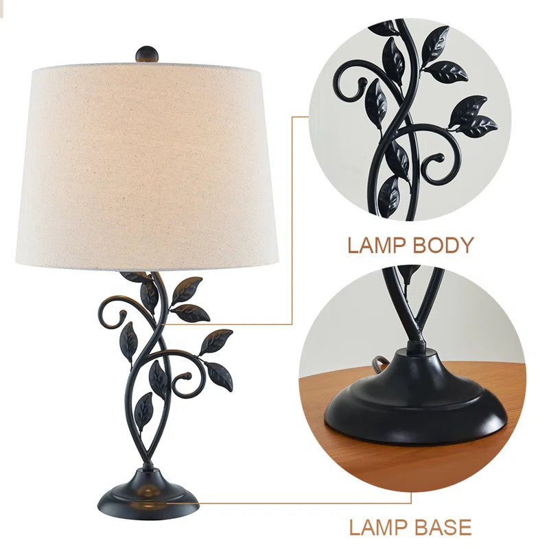 Grinstead 26" Metal Table Lamp Set (Flower, Dimmable) - MCM Vintage Modern Funky Accent Table Lamps for Bedroom Bedside/Nightstand, Living Room & Desk