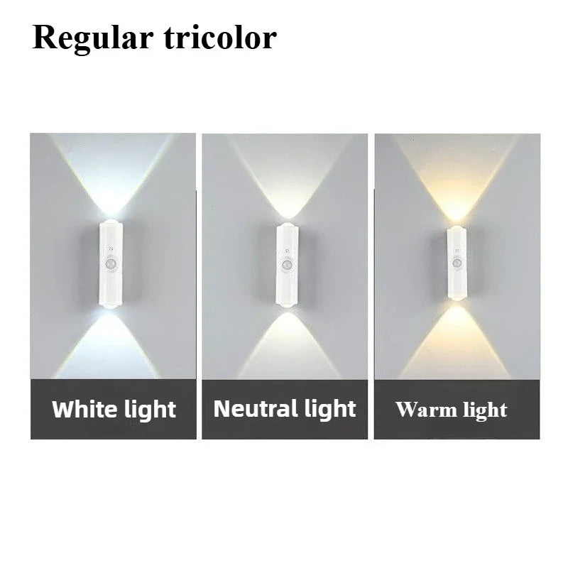 Smart RGB Gradient Night Light Magnetic Motion Sensor Rechargeable Wall Lamp for Bedroom Bathroom Closet Garden Home Decor