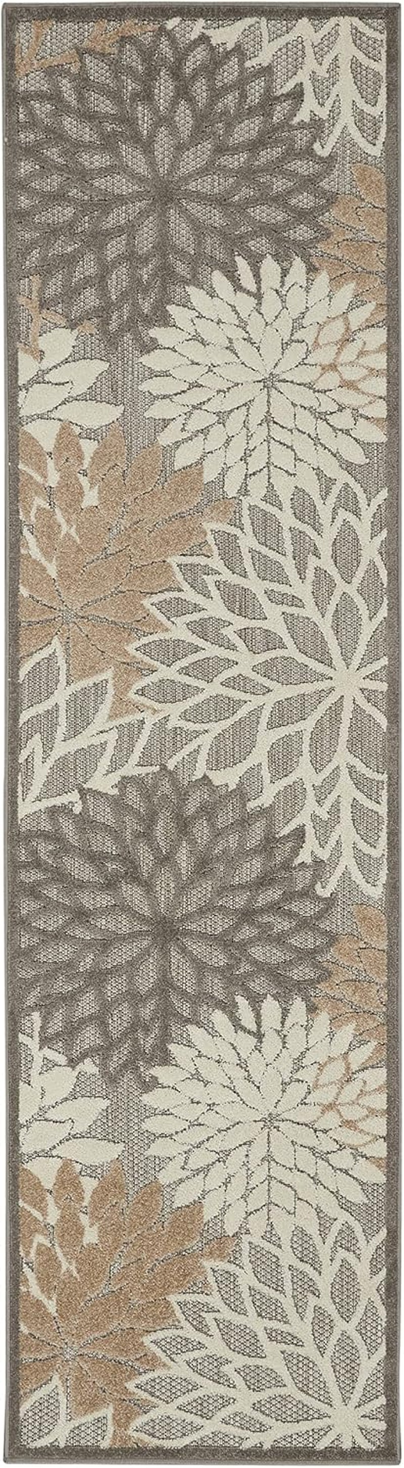Home Aloha Natural 2'3" X 12' Area Rug - Easy Clean, Non Shedding, Bed Room, Living Room, Dining Room, Kitchen (12' Runner)