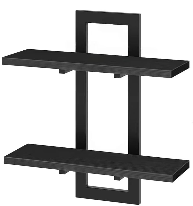 15 DIY Steel Wood Coated 2 Tier Shelves Bathroom Shelf Wall Storage Rack Wall Mounted Floating Industrial Design Home Decor