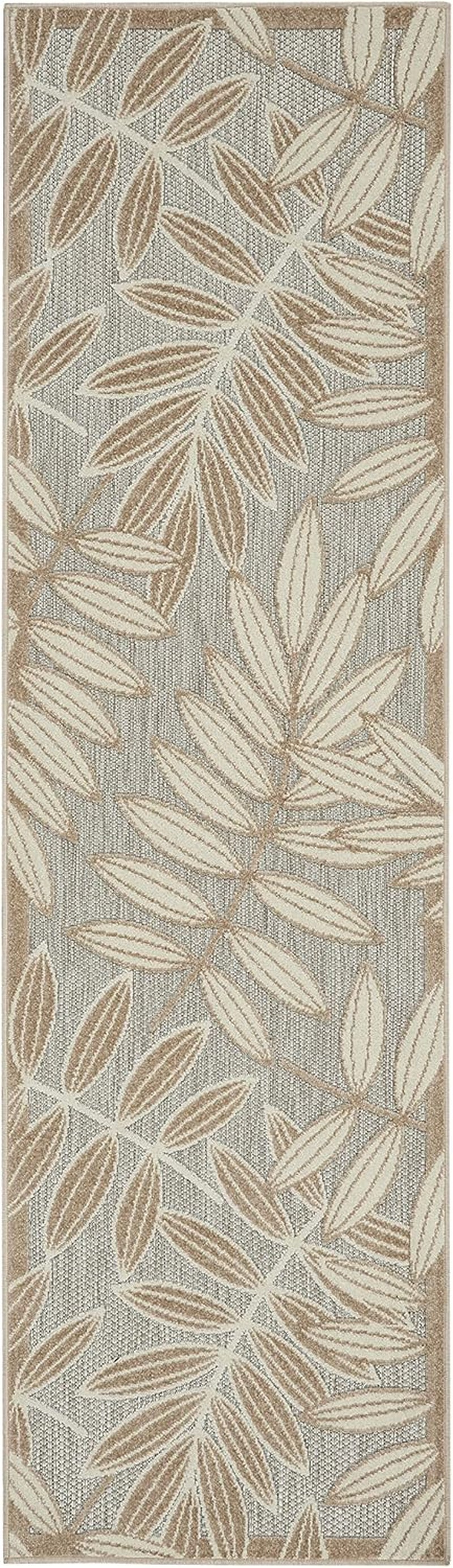 Home Aloha Natural 2'3" X 8' Area Rug - Easy Clean, Non Shedding, Bed Room, Living Room, Dining Room, Kitchen (8' Runner)
