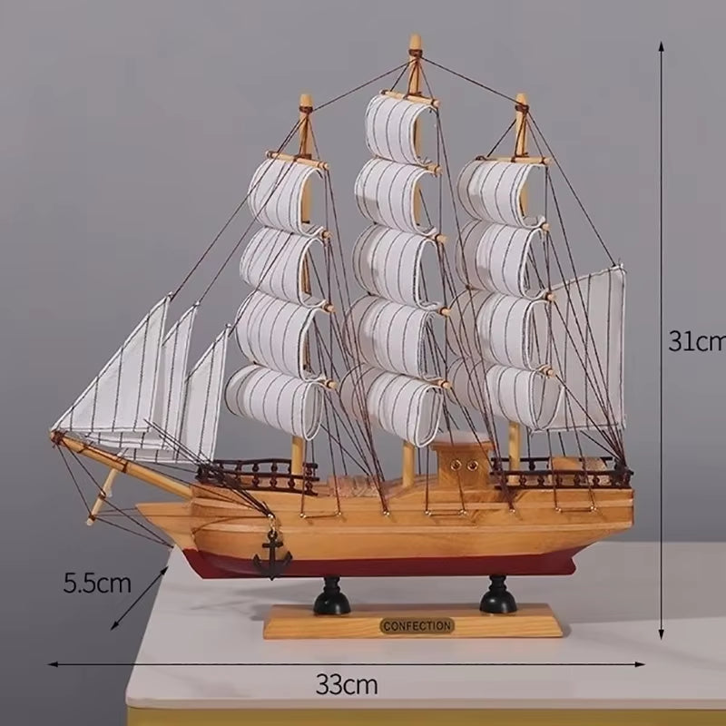 Simulation Pirate Boat Room Ornaments,Handmade Wooden Ship,Home Decoration,Study Office Decoration,Children'S Day,Birthday Gift
