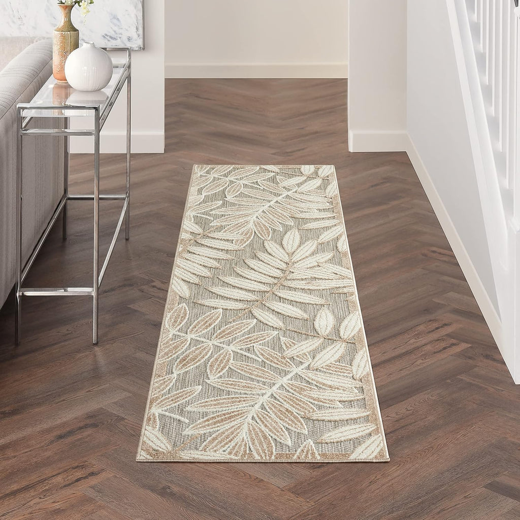 Home Aloha Natural 2'3" X 8' Area Rug - Easy Clean, Non Shedding, Bed Room, Living Room, Dining Room, Kitchen (8' Runner)