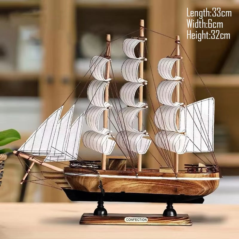 Simulation Pirate Boat Room Ornaments,Handmade Wooden Ship,Home Decoration,Study Office Decoration,Children'S Day,Birthday Gift