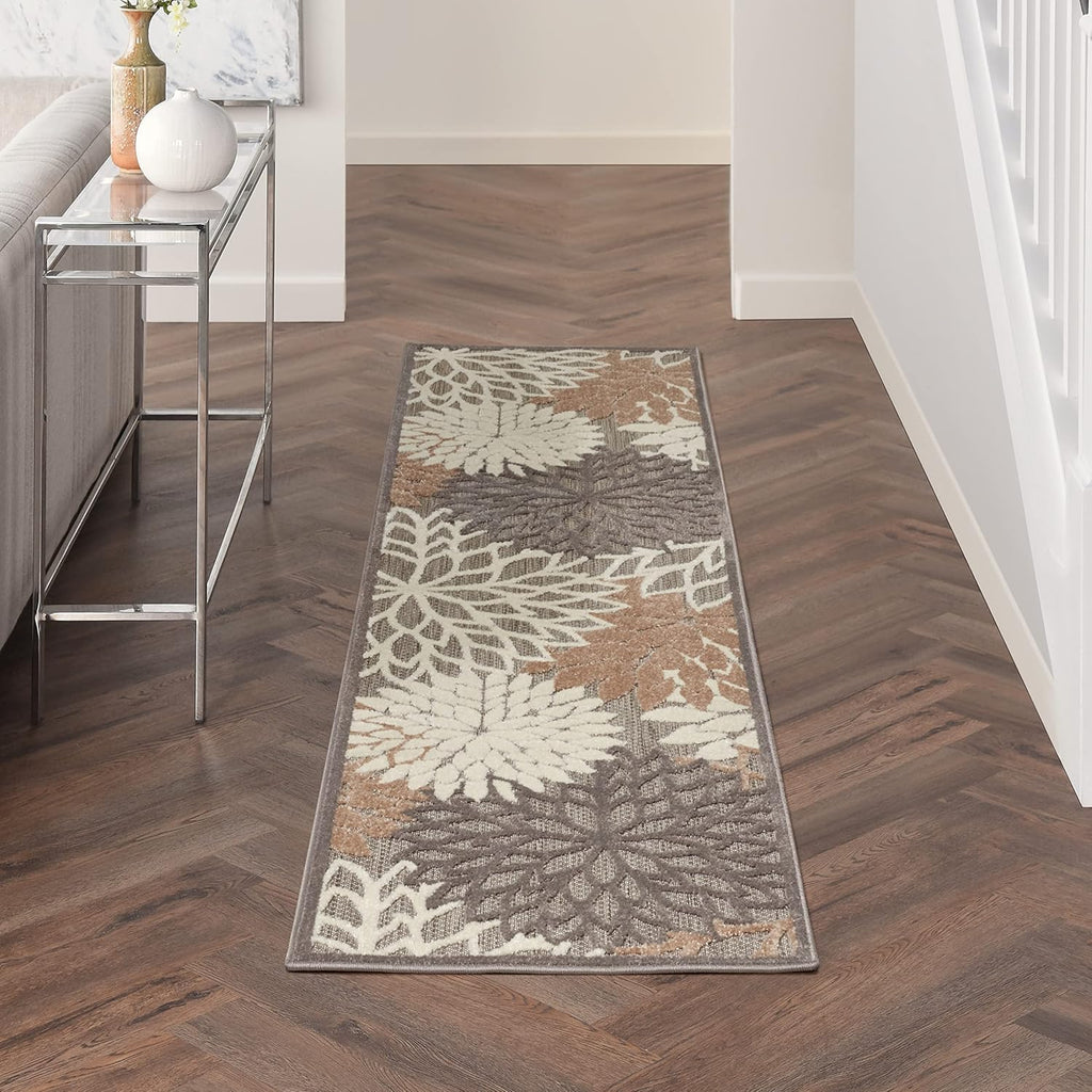 Home Aloha Natural 2'3" X 12' Area Rug - Easy Clean, Non Shedding, Bed Room, Living Room, Dining Room, Kitchen (12' Runner)