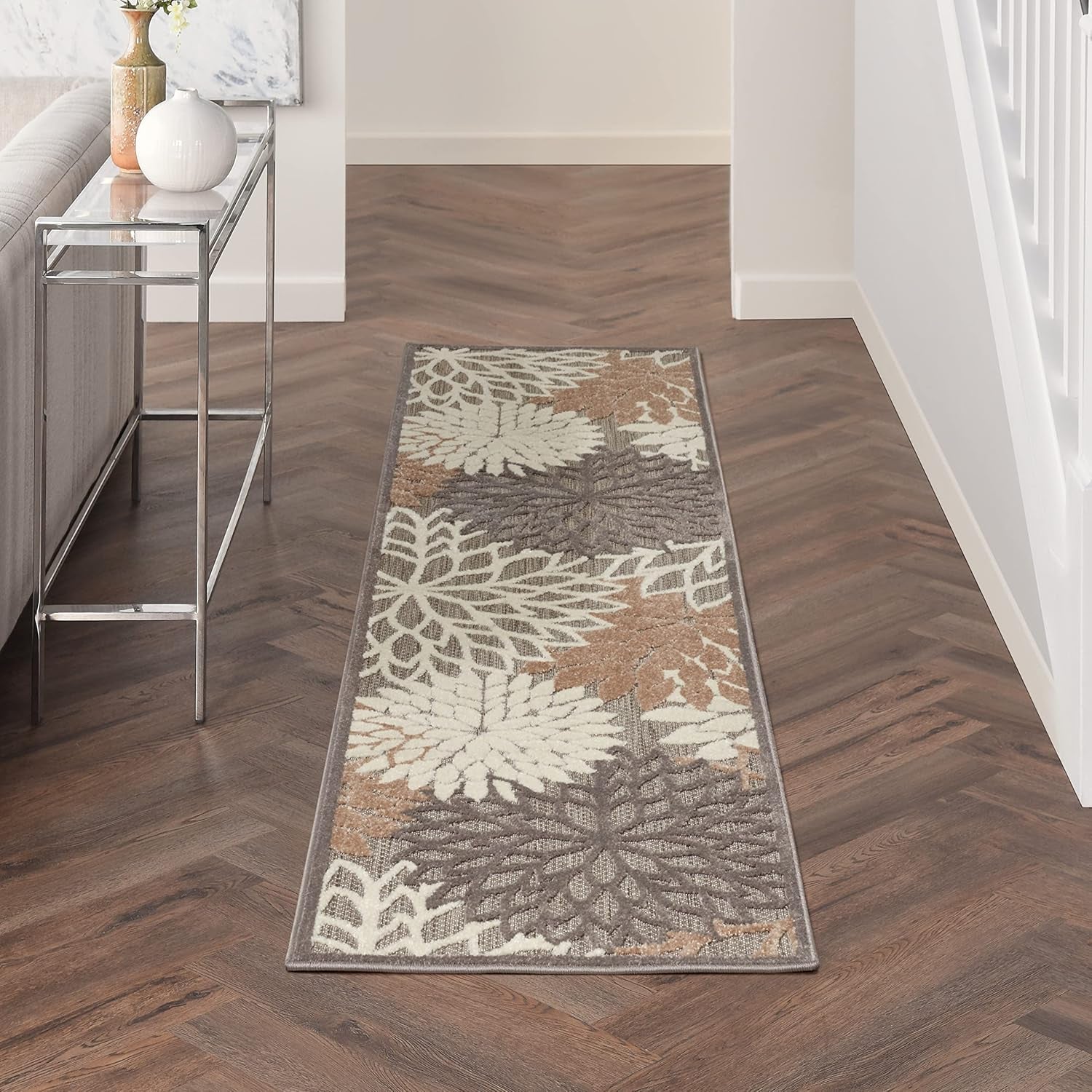 Home Aloha Natural 2'3" X 12' Area Rug - Easy Clean, Non Shedding, Bed Room, Living Room, Dining Room, Kitchen (12' Runner)