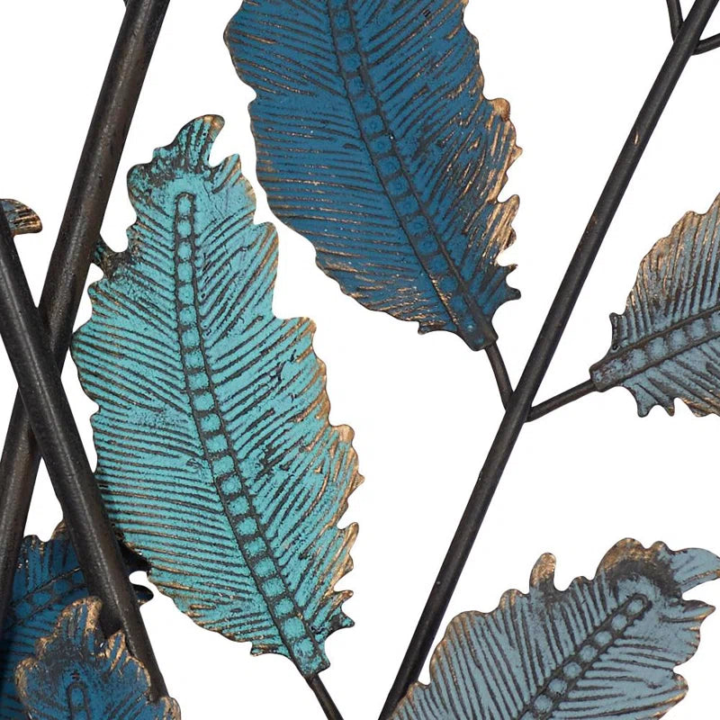 Metal Leaf Home Wall Decor with Gold Accents