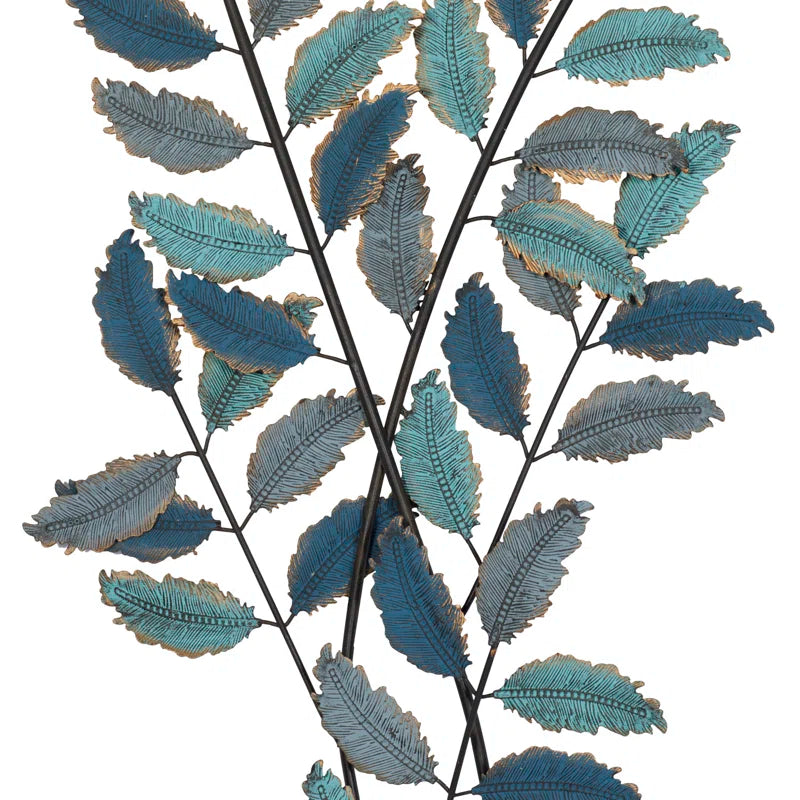 Metal Leaf Home Wall Decor with Gold Accents