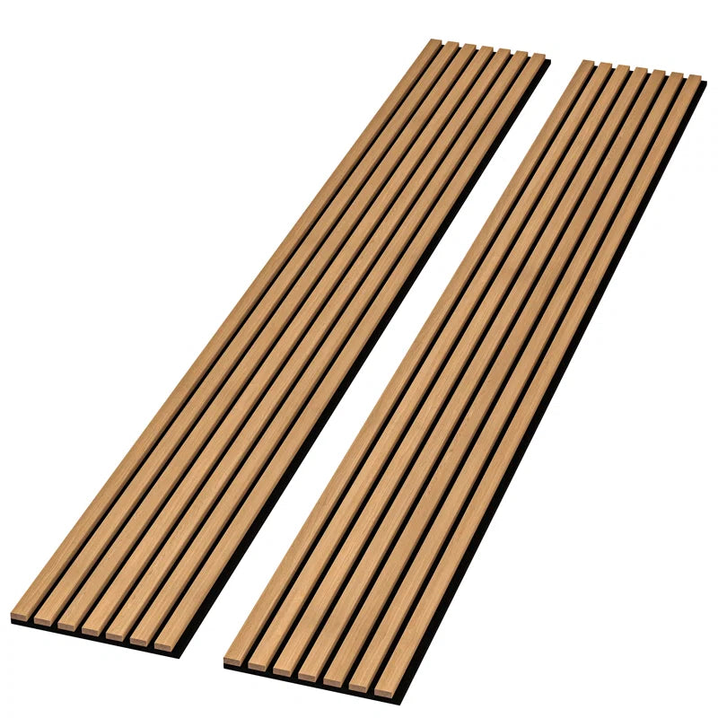 106” L X 12.6” W - 3D Acoustic Soundproof Wood Slat Wall Panel - Decorative Shiplap, Acoustic Wall Tile