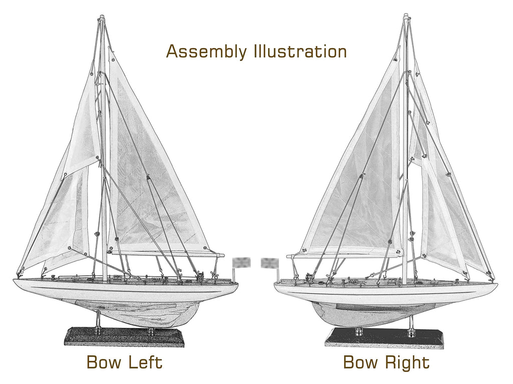 SAILINGSTORY Wooden Sailboat Model Ship Sailboat Decor Yacht Enterprise 1/100...
