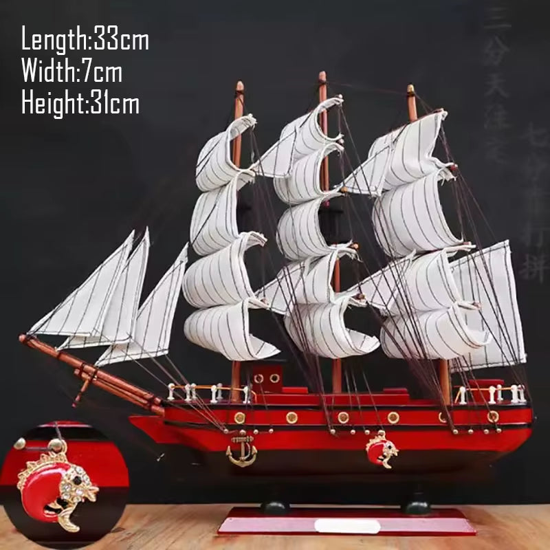 Simulation Pirate Boat Room Ornaments,Handmade Wooden Ship,Home Decoration,Study Office Decoration,Children'S Day,Birthday Gift