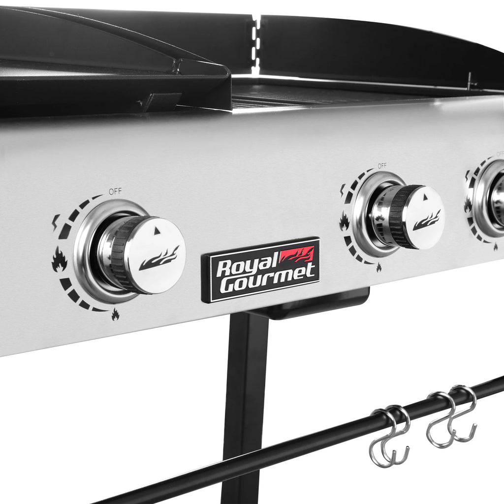 Portable Gas Grill and Griddle Combo 4 -Burner Liquid Propane Flat Top Grill