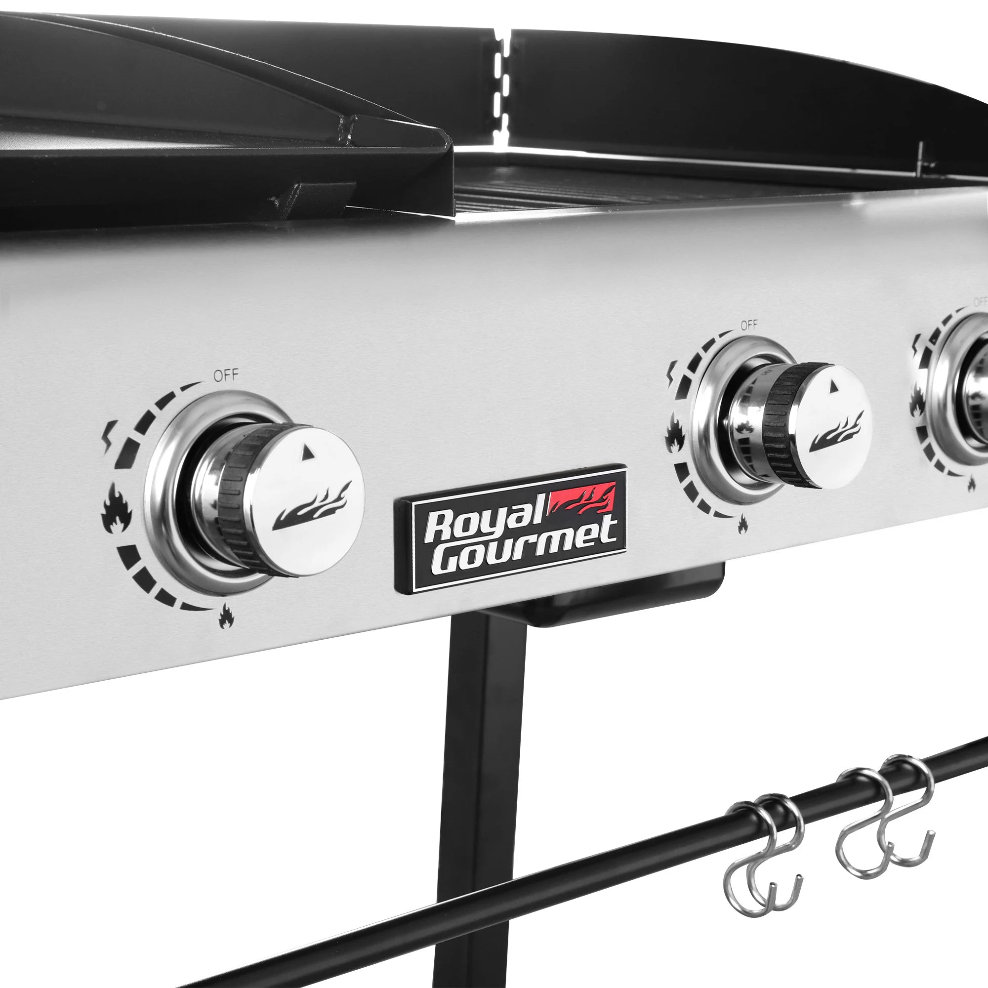 Portable Gas Grill and Griddle Combo 4 -Burner Liquid Propane Flat Top Grill
