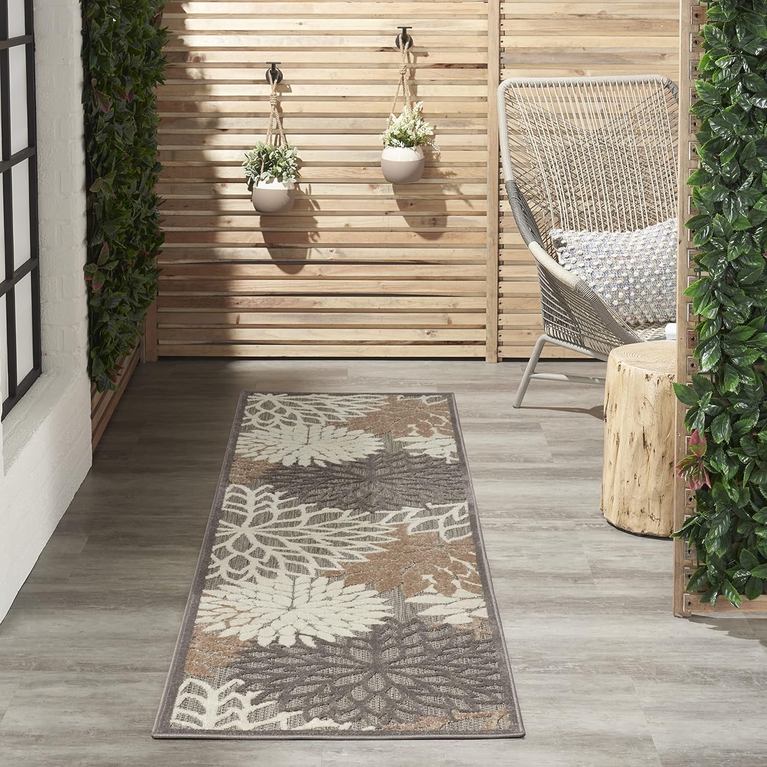 Home Aloha Natural 2'3" X 12' Area Rug - Easy Clean, Non Shedding, Bed Room, Living Room, Dining Room, Kitchen (12' Runner)