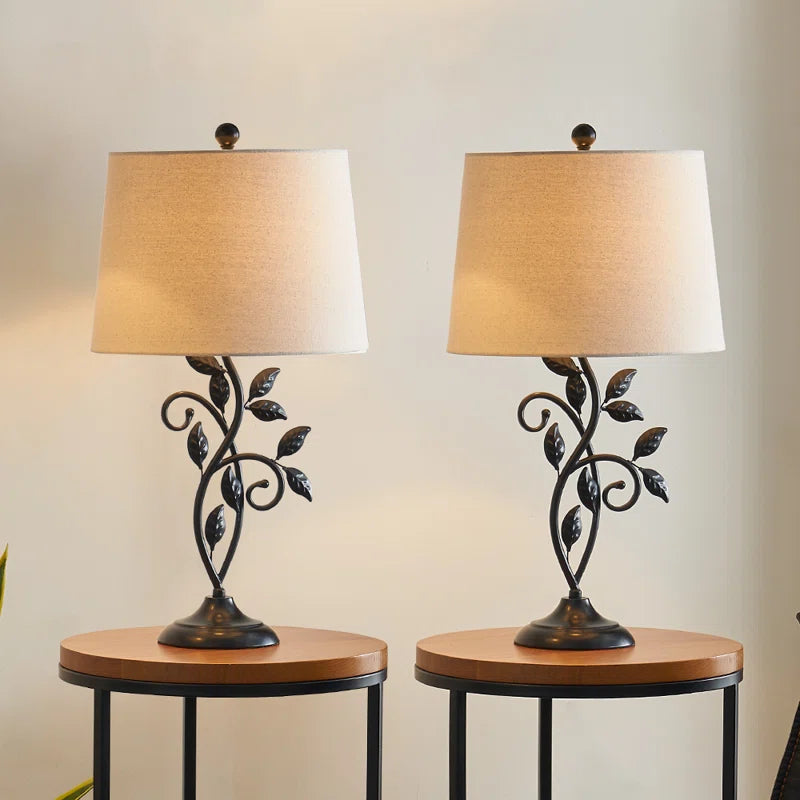 Grinstead 26" Metal Table Lamp Set (Flower, Dimmable) - MCM Vintage Modern Funky Accent Table Lamps for Bedroom Bedside/Nightstand, Living Room & Desk