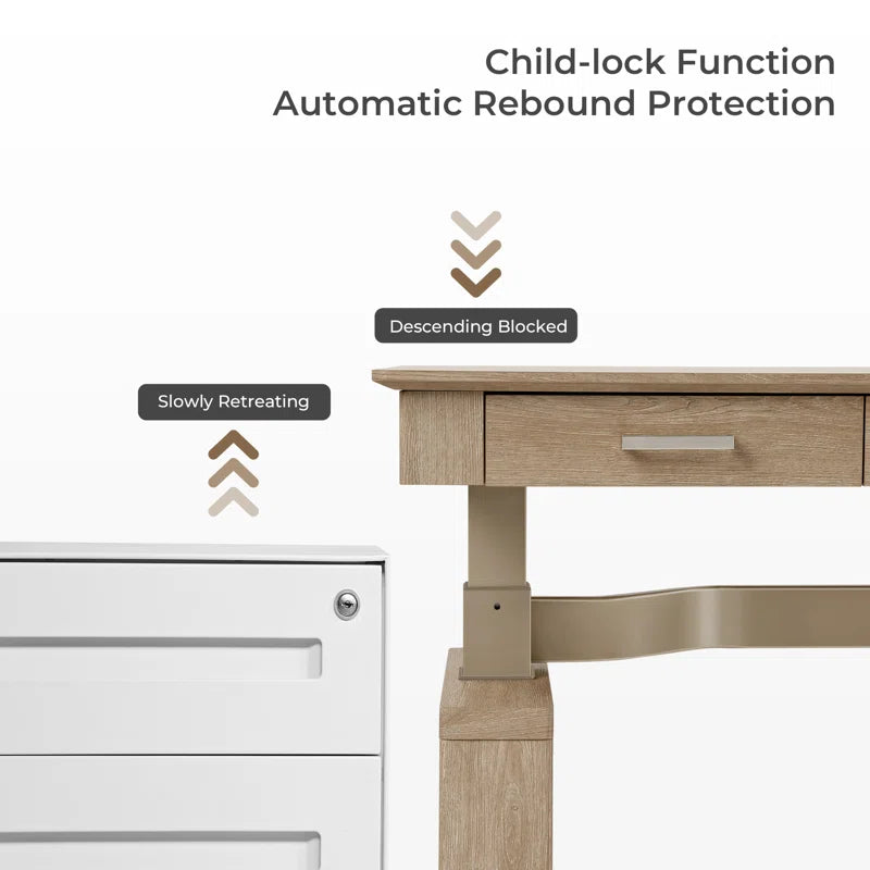 Radnor Electric Standing Desk with 3 Drawers