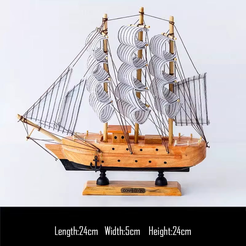 Simulation Pirate Boat Room Ornaments,Handmade Wooden Ship,Home Decoration,Study Office Decoration,Children'S Day,Birthday Gift