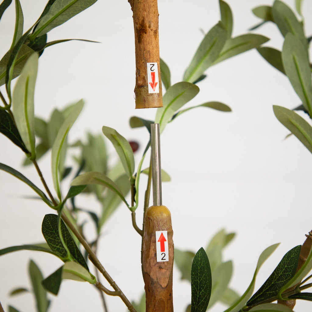 7’ Olive Minimalist Artificial Tree with Natural Trunk Home Decor. Retail $149