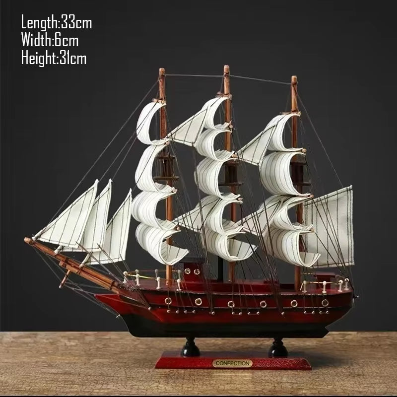 Simulation Pirate Boat Room Ornaments,Handmade Wooden Ship,Home Decoration,Study Office Decoration,Children'S Day,Birthday Gift