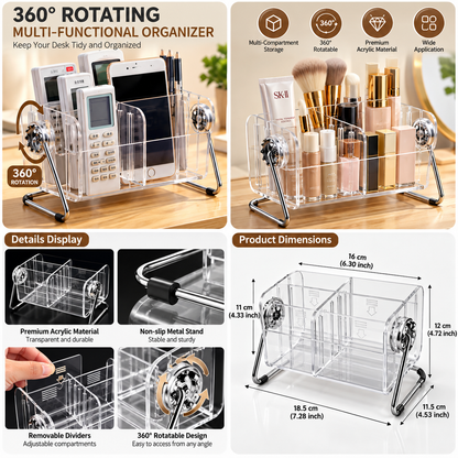 Clear Remote Control Storage Box Organizer