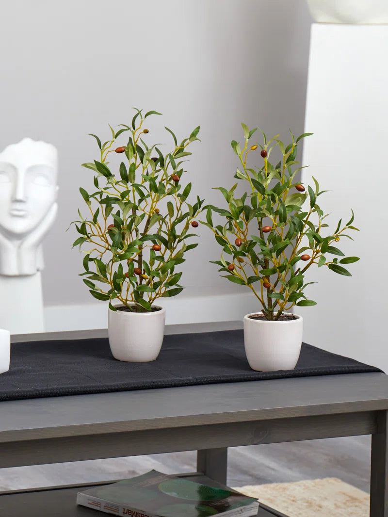 18'' Faux Olive Tree Tree in Ceramic Pot