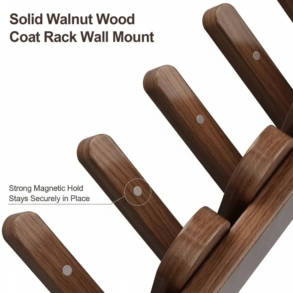 Walnut Wood Wall Mounted Coat Rack Wall Mount,Wall Mounted Coat Rack