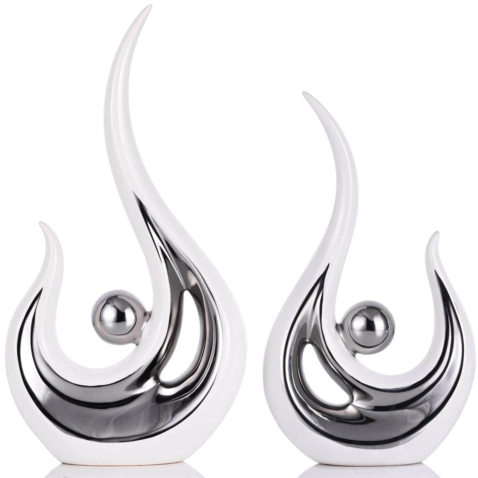 XMGZQ White Modern Decor, White and Silver Living Room Decor,Home Decor Accen...