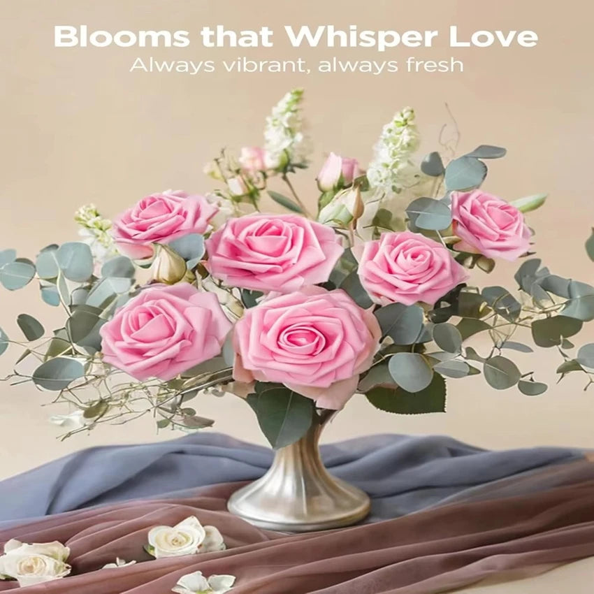 PE Foam Rose Artificial Flower Wedding Bride Bouquet Accessory Garland Home vase table Outdoor Garden festival Party DIY Decor