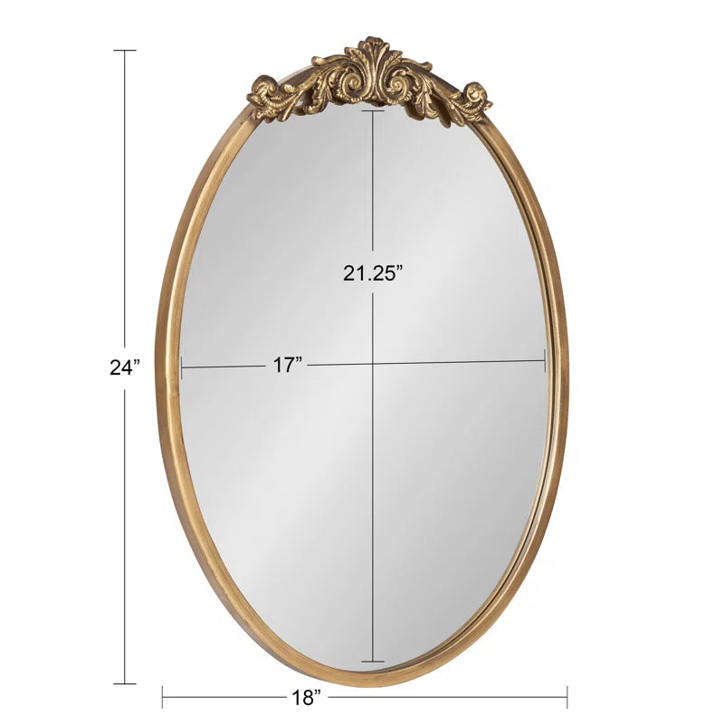 Damiere Metal Oval Mirror