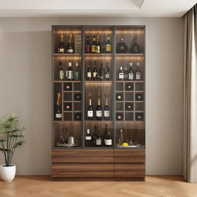 Home Living room glass display cabinets light luxury dining room storage locker wine cabinet modern pantry showcase furniture