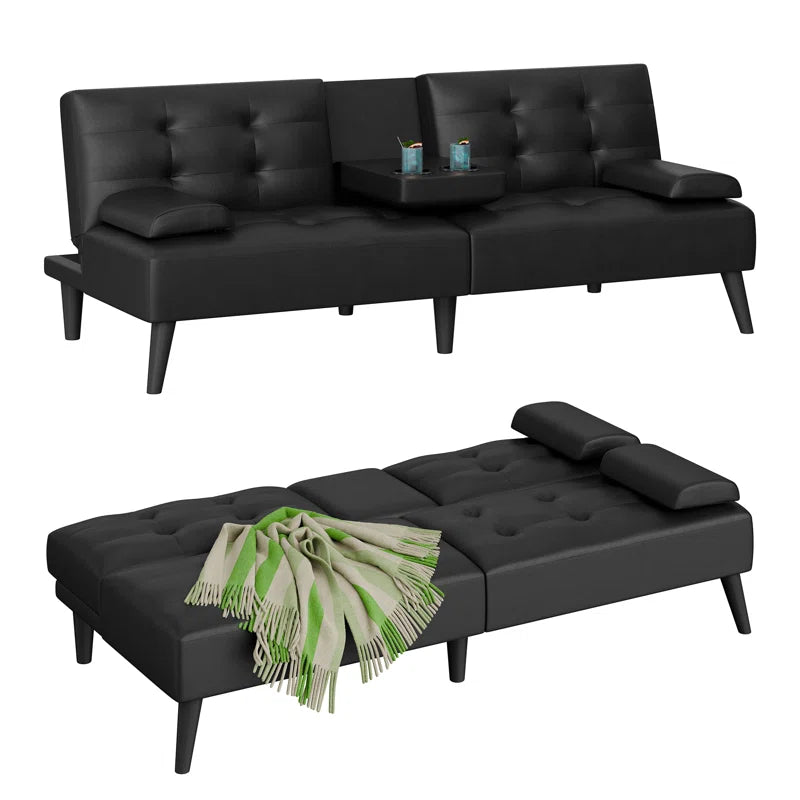 Arjeta Queen 65.75'' Faux Leather Convertible Sofa