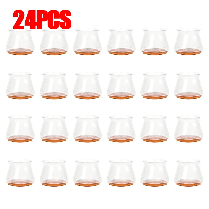 24/4pcs Chair Leg Caps Silicone Feet Protector Pads Furniture Table Covers Socks Plugs Cover Furniture Leveling Feet Home Decor