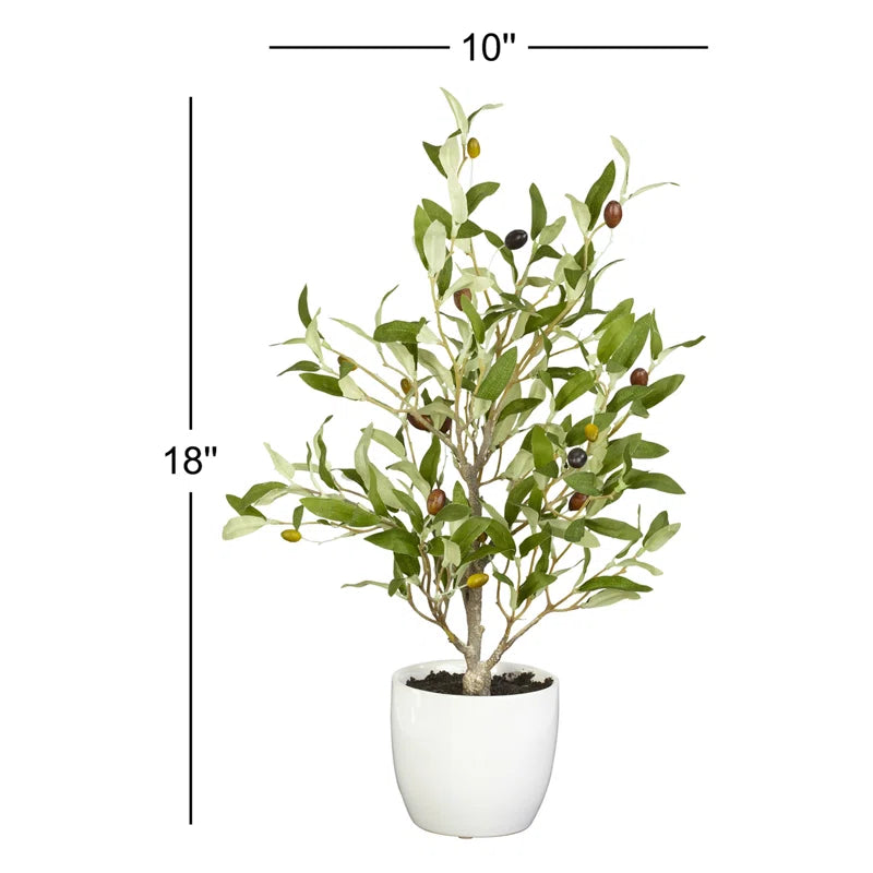 18'' Faux Olive Tree Tree in Ceramic Pot