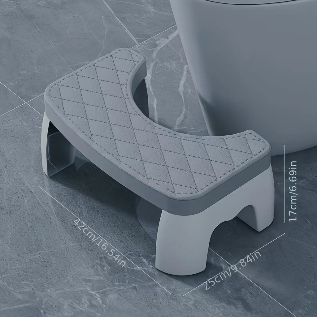 Adjustable Non-Slip Squat Stool for Toilet, Bathroom Step Stool with Anti-Skid Base - Portable & Space-Saving for Home/Travel