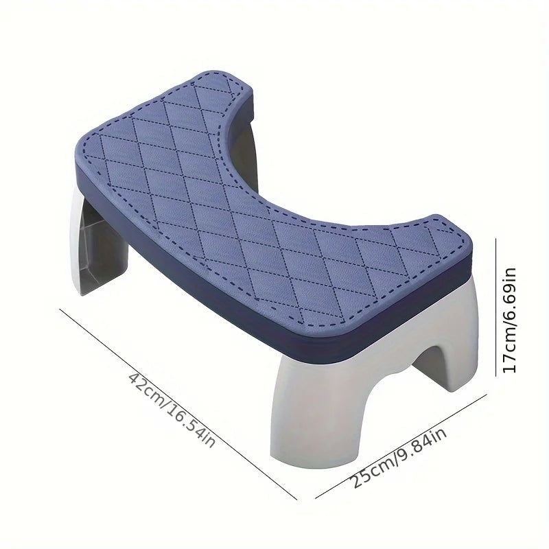 Adjustable Non-Slip Squat Stool for Toilet, Bathroom Step Stool with Anti-Skid Base - Portable & Space-Saving for Home/Travel