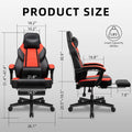 Gaming Chair with Footrest, Massage Lumbar Support, Ergonomic Design for Home Office and Racing