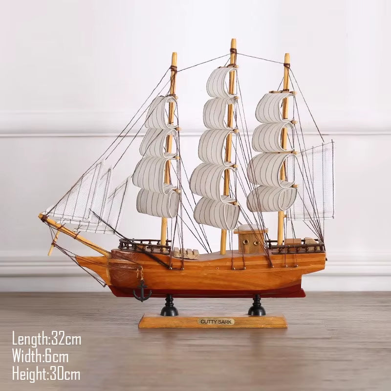 Simulation Pirate Boat Room Ornaments,Handmade Wooden Ship,Home Decoration,Study Office Decoration,Children'S Day,Birthday Gift