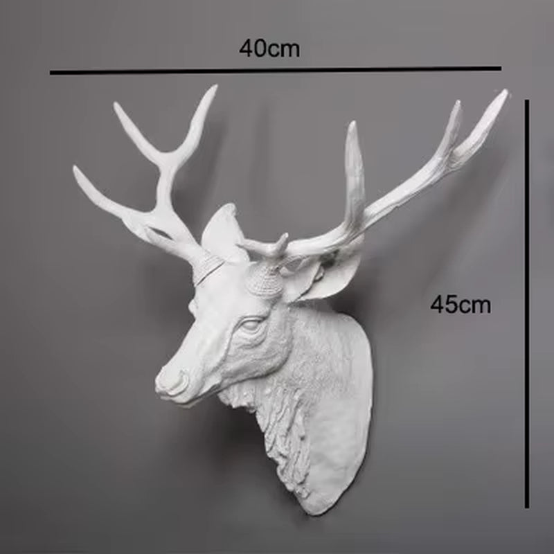 Creative Wall Mounted Animal Deer Head Wall Decoration Handmade Farmhouse Decoration Resin Living Room Home Decoration