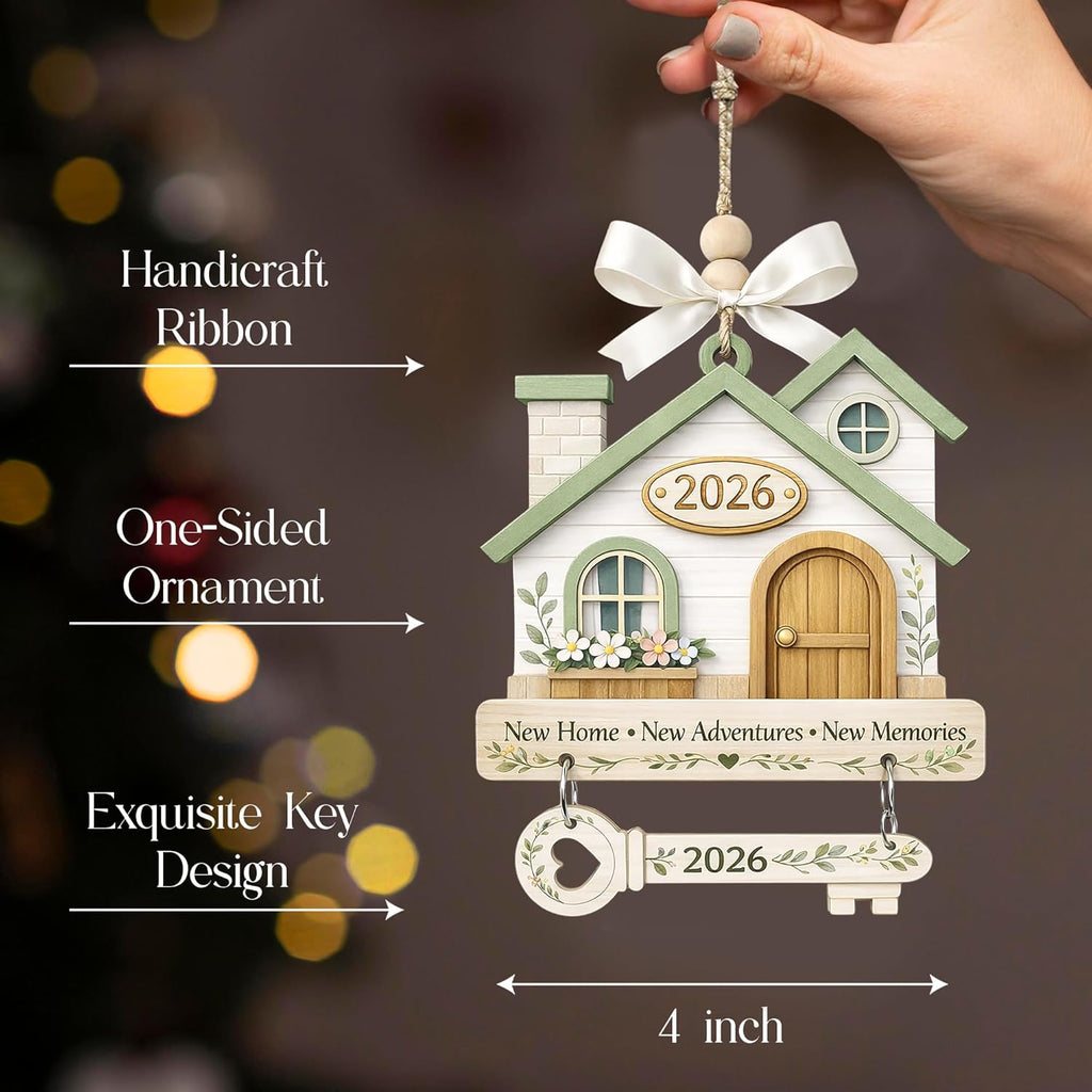 New Home Ornament 2026, New Home Gifts, Housewarming Presents, New House Gift, Welcome Home Gift, First Home Gifts, Home Sweet Home Decor, 4X4 Inch (ONM Newhome Eco)