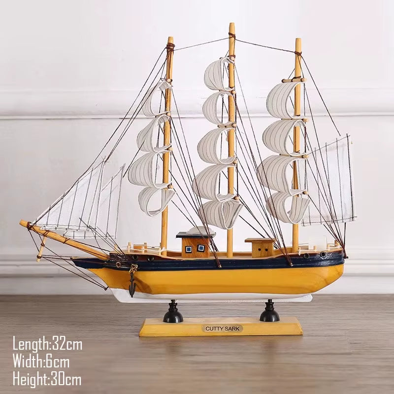 Simulation Pirate Boat Room Ornaments,Handmade Wooden Ship,Home Decoration,Study Office Decoration,Children'S Day,Birthday Gift