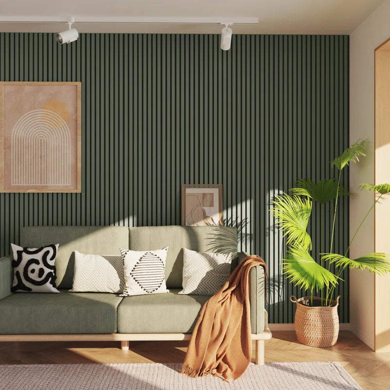 106” L X 12.6” W - 3D Acoustic Soundproof Wood Slat Wall Panel - Decorative Shiplap, Acoustic Wall Tile