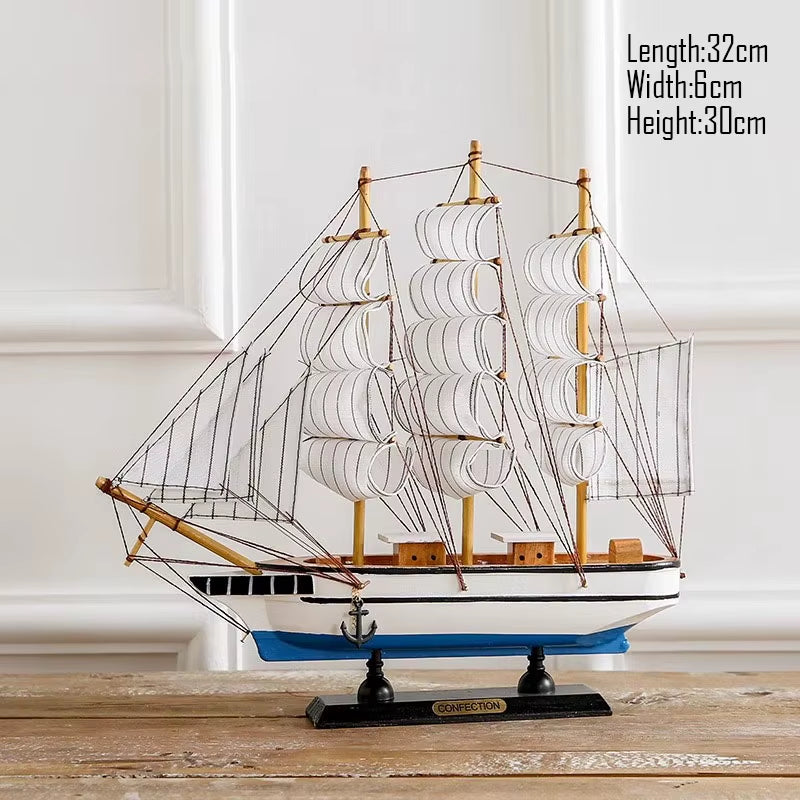 Simulation Pirate Boat Room Ornaments,Handmade Wooden Ship,Home Decoration,Study Office Decoration,Children'S Day,Birthday Gift
