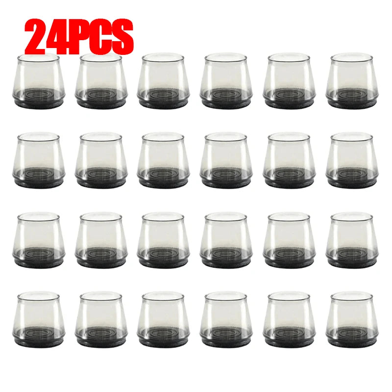 24/4pcs Chair Leg Caps Silicone Feet Protector Pads Furniture Table Covers Socks Plugs Cover Furniture Leveling Feet Home Decor