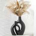 (VYD)XL Black Ceramic Vase Sets of 2 for Modern Home Decor, Eclectic Entryway