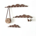 Hill Shape Wooden Wall Hook Rack Long Row Coat & Storage Organizer