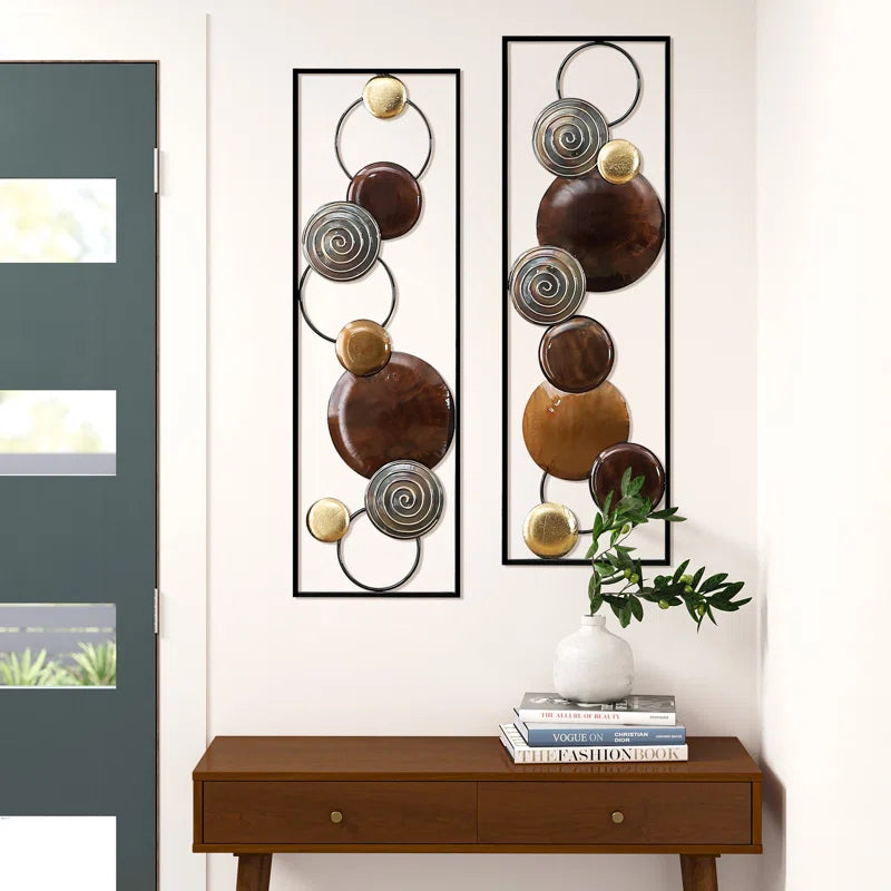 Caiene Handmade Modern Abstract Wall Decor on Metal