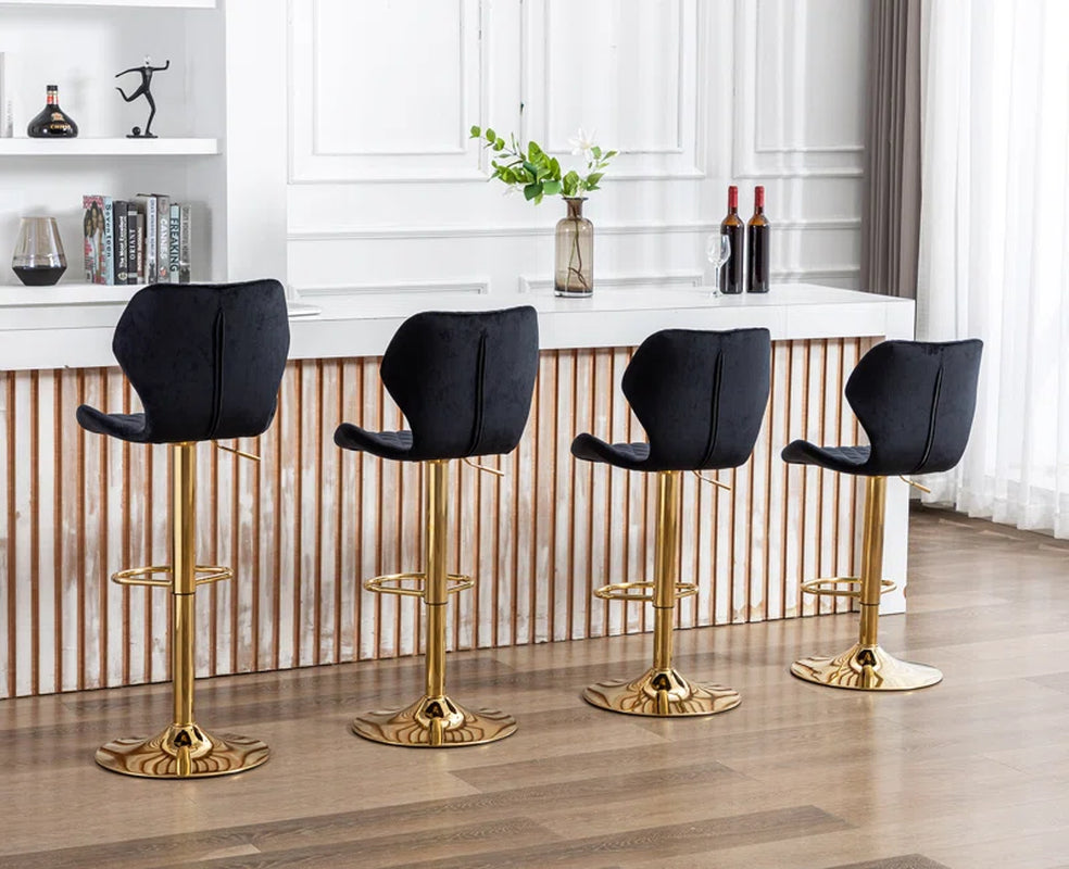 Tierone Upholstered Swivel Adjustable Height Counter Stool with Metal Frame, Modern Velvet Counter Stool